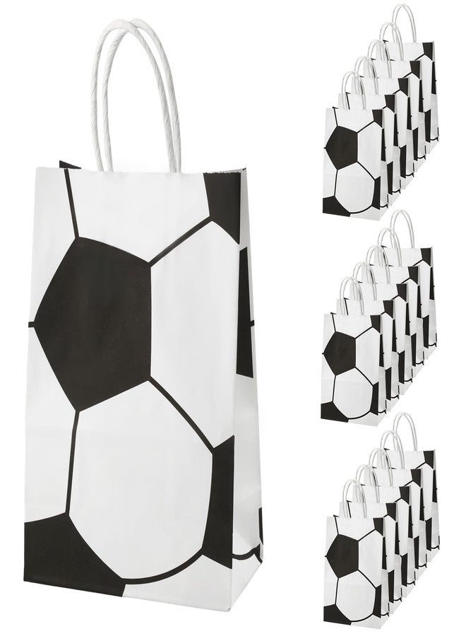 PEUTIER 16pcs Soccer Party Favor Paper Bags, Football Themed Party Gift Bags with Handles Soccer Goodie Bags Treat Candy Bags for Kids Adults Soccer Party Supplies (Style 2) - Image 1